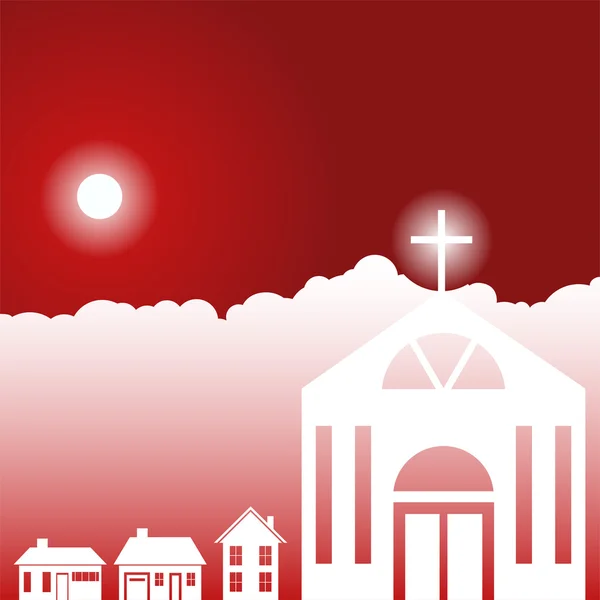 Eglise dans le quartier — Image vectorielle