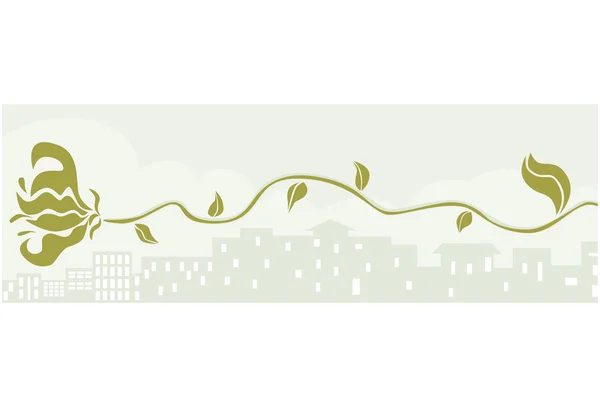 Bannière ville et vigne — Image vectorielle