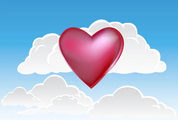 Clouds and Heart — Stock Vector