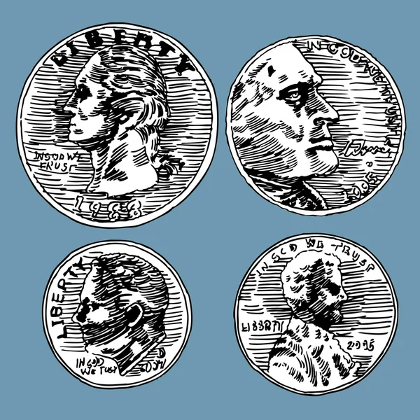 Американські монети — стоковий вектор