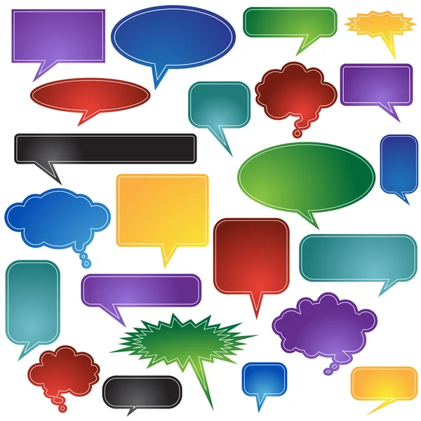 Sohbet kabarcık Icon set — Stok Vektör