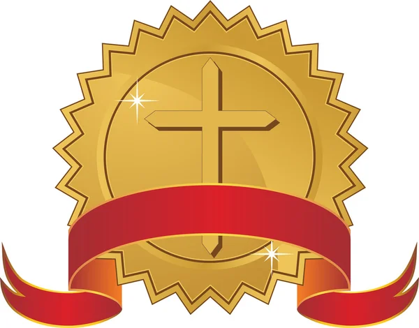 Croix avec ruban — Image vectorielle