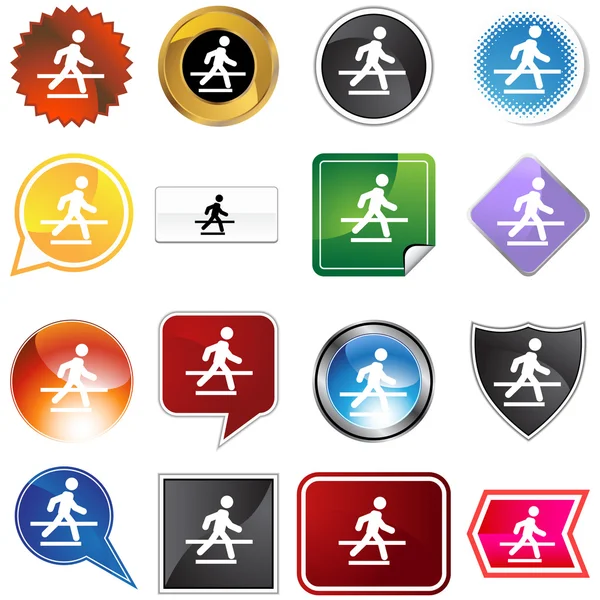 Crosswalk icono conjunto — Vector de stock