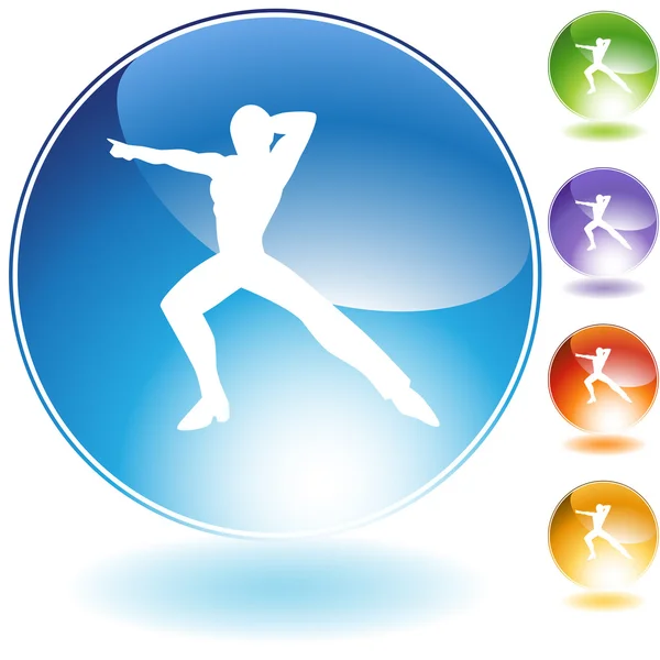 Male Dancer Crystal Icon — Stock Vector