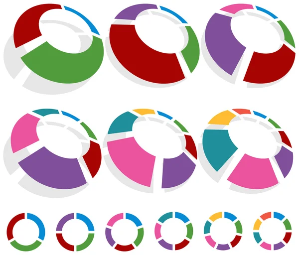 Set di grafici a cerchio — Vettoriale Stock