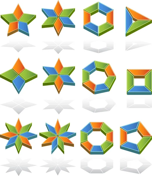 Diagramas 3D Multi-Sided — Archivo Imágenes Vectoriales
