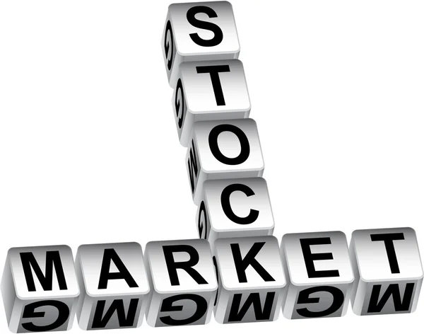 3D Stock Market Dice Message — Stock Vector