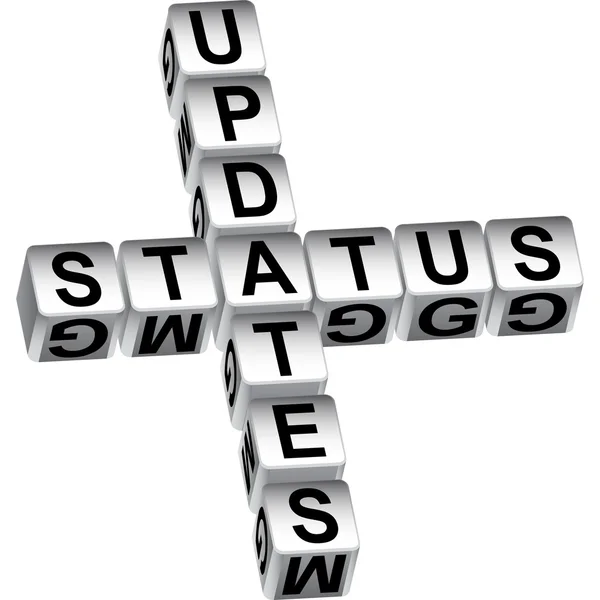 3D Status Update Dice Message — Stock Vector