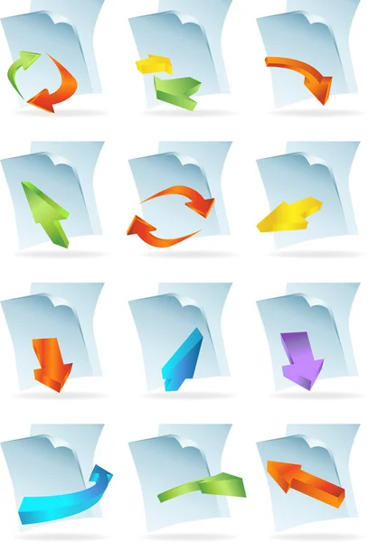 Folders with Arrows — Stock Vector
