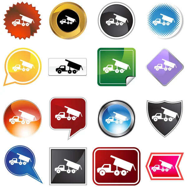 Conjunto de ícone de caminhão de descarga —  Vetores de Stock