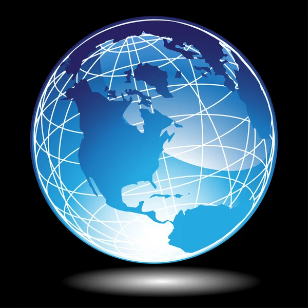 3D kék globe — Stock Vector