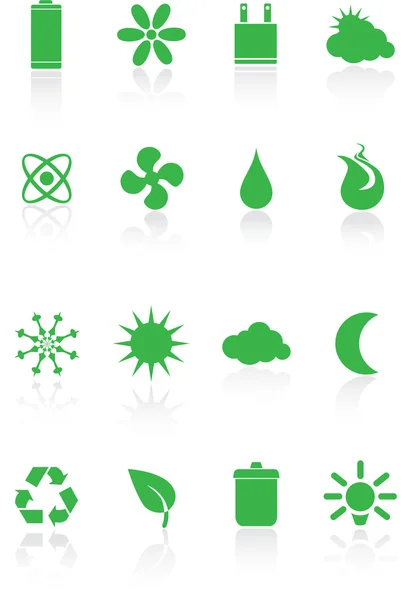 Miljövänliga ikoner — Stock vektor