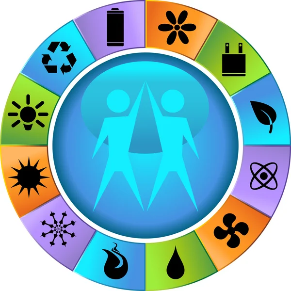 Milieuvriendelijke iconen — Stockvector