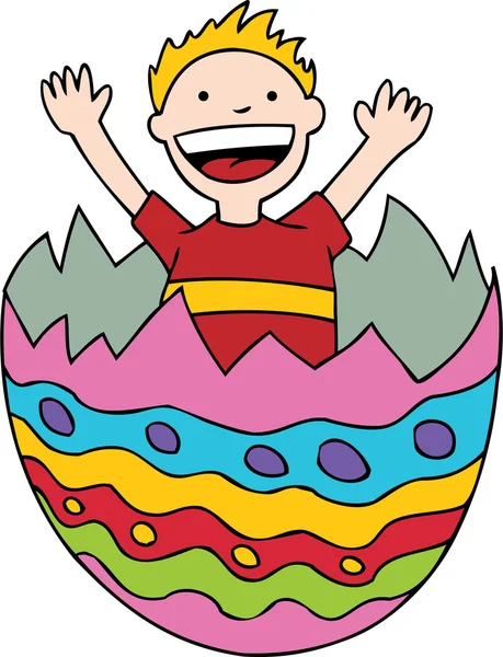 Παιδί στο αυγό του Πάσχα — Διανυσματικό Αρχείο