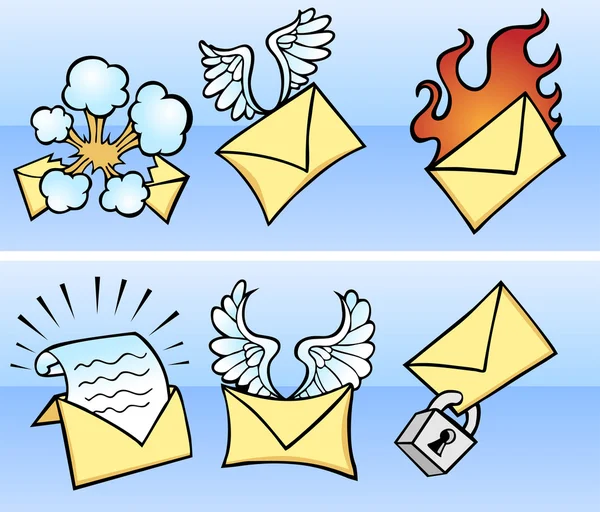 Iconos de correo electrónico — Vector de stock