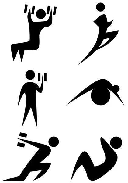 Ensemble de figurines de bâton d'exercice — Image vectorielle