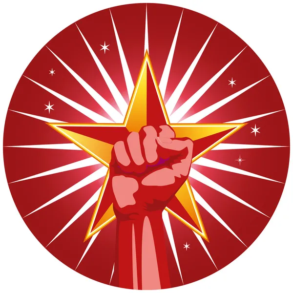 Fist with Star — Stock Vector