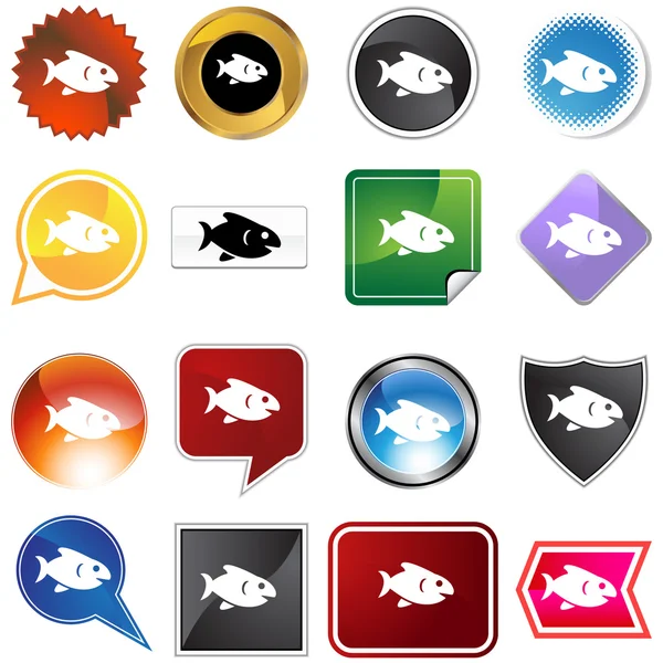 Conjunto de variedades de peixes — Vetor de Stock