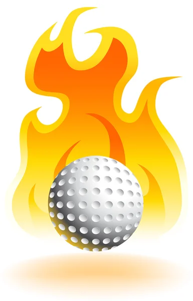Tűz golflabda - 3d — Stock Vector