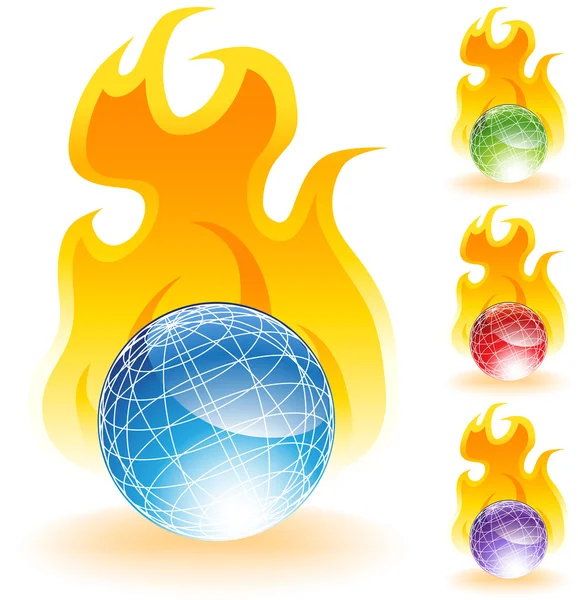 Globos 3D - Fuego — Archivo Imágenes Vectoriales