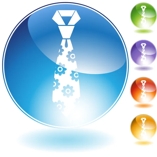 Flower Necktie Crystal Icon — Stock Vector