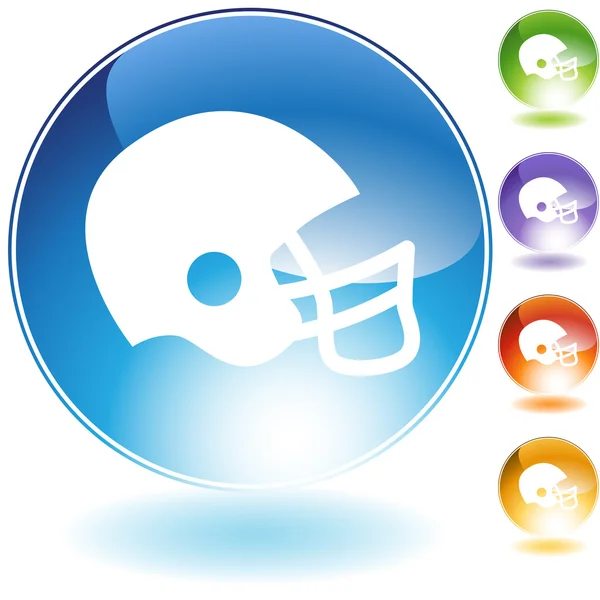 Football Helmet Crystal Icon — Stock Vector