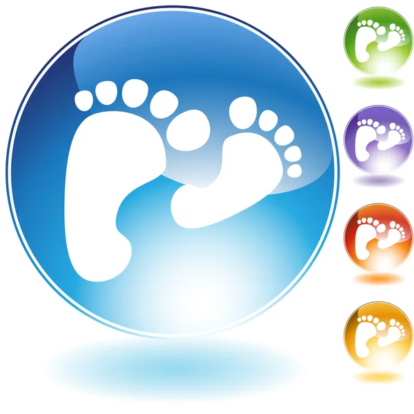 Footprint Walking Crystal Icon — Stock Vector
