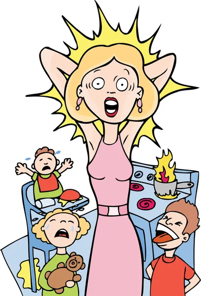 Stressato mamma — Vettoriale Stock