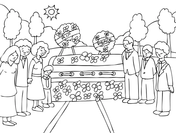 Begrafenisdienst — Stockvector