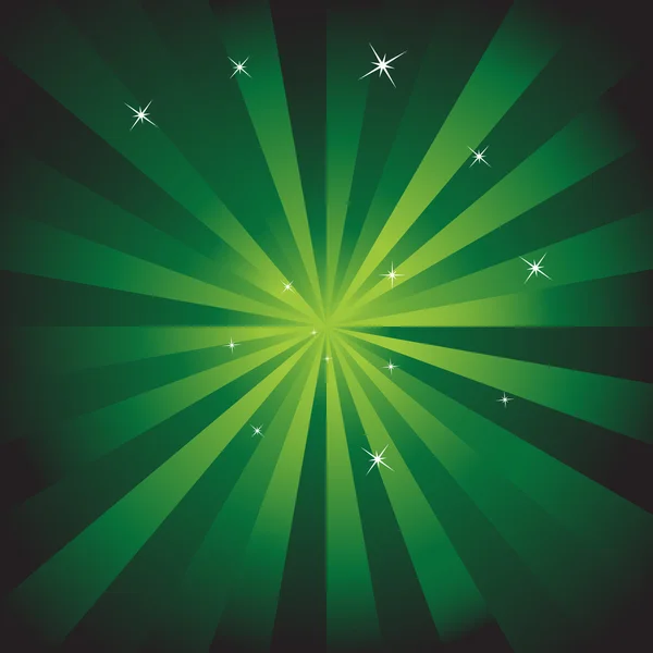 Gröna stjärnexplosion — Stock vektor
