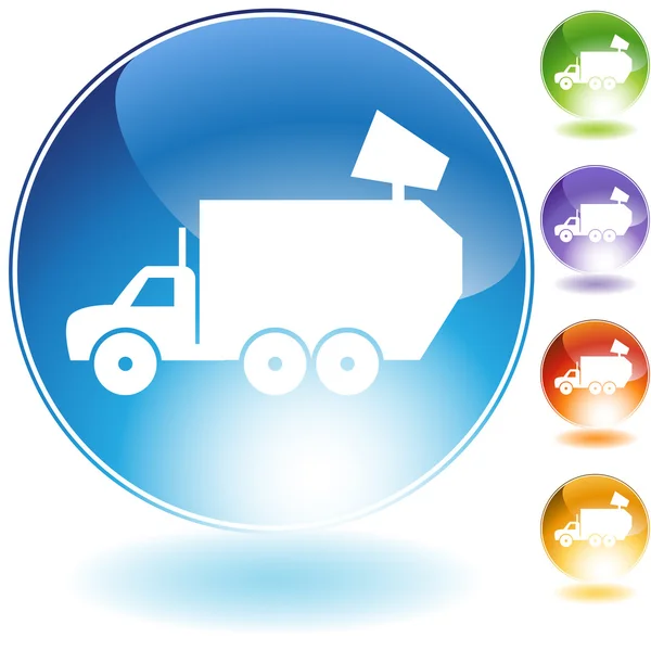 Garbage Truck Crystal Icon — Stock Vector