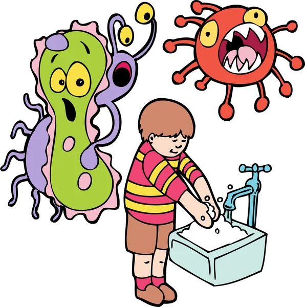 受惊的细菌 — 图库矢量图片