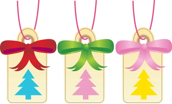 Etiquetas de presente de Natal - Árvore —  Vetores de Stock
