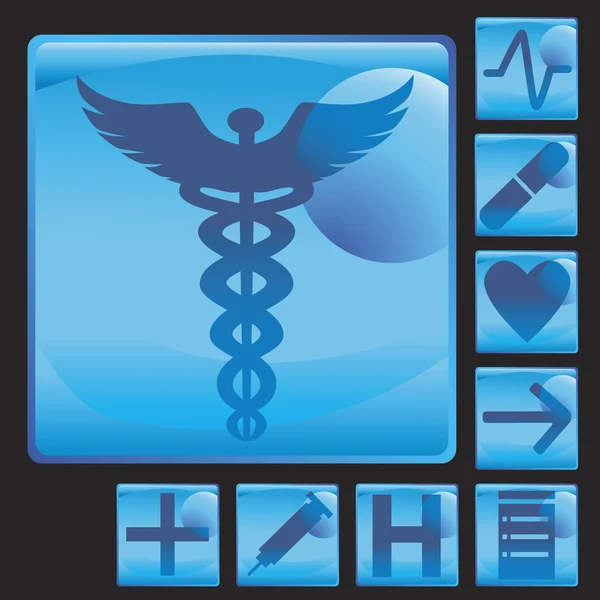 Ensemble d'icône de bouton médical — Image vectorielle