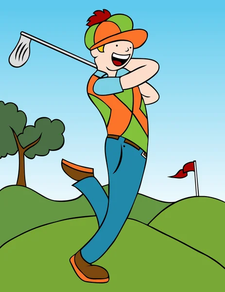 Golfschommel — Stockvector
