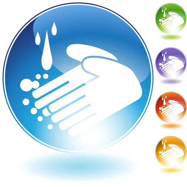 Ikona kryształ mycia dłoni — Wektor stockowy