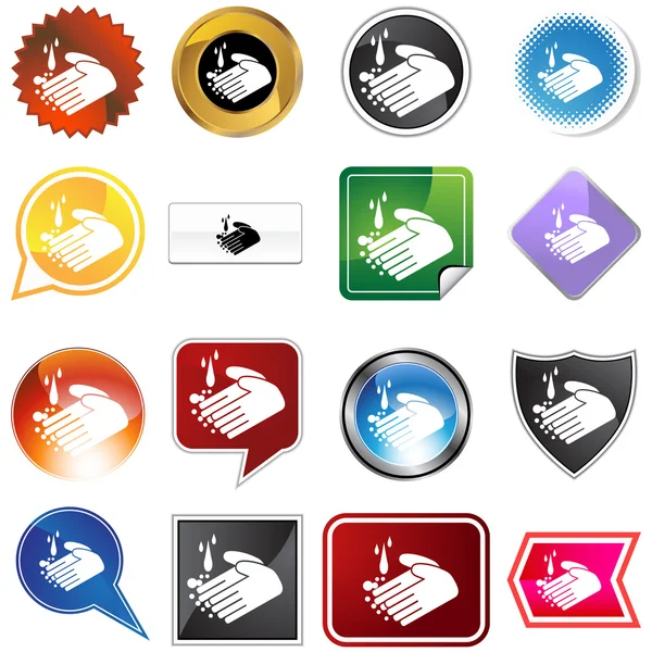 Zestaw ikon umycie rąk — Wektor stockowy