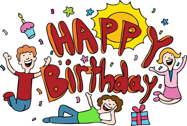 Happy Birthday Cartoon — Stock Vector