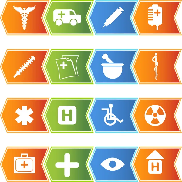 Iconen voor de gezondheidszorg — Stockvector