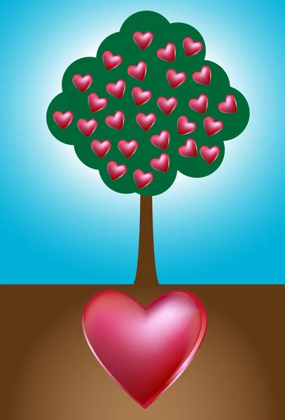 Love Tree — Stock Vector