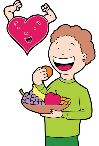 Coração alimentação saudável —  Vetores de Stock