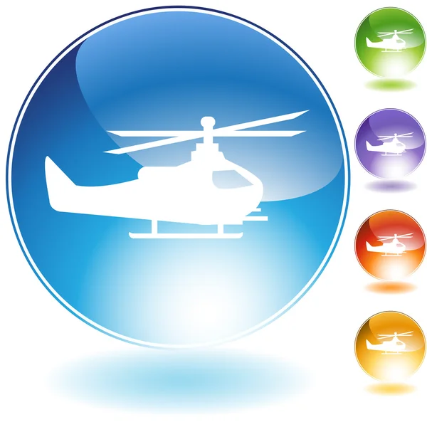 Helikopter kristal pictogram — Stockvector