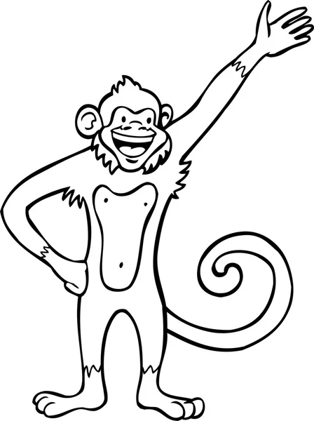 Waving Monkey — Stock Vector