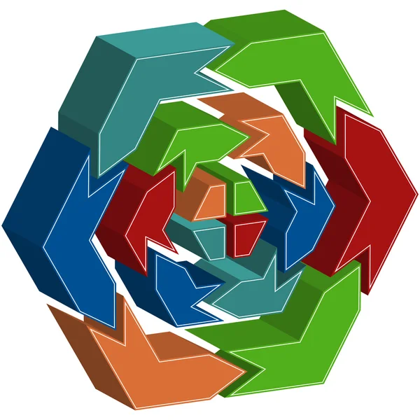 Diagramme hexagonal de processus — Image vectorielle