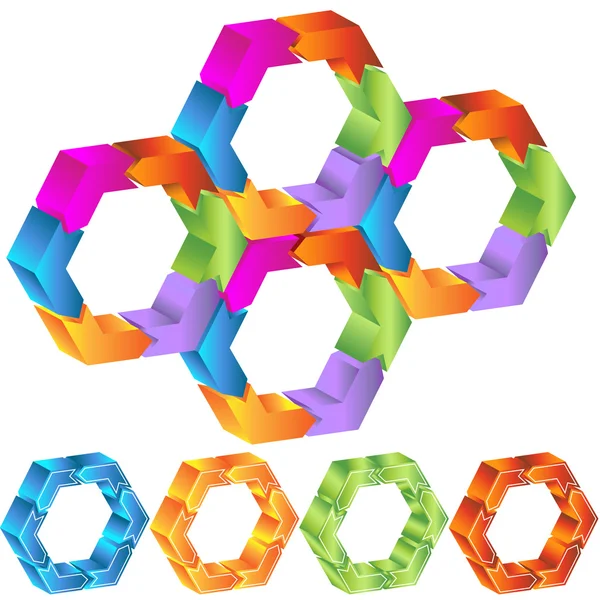 Diagramme hexagonal de processus — Image vectorielle