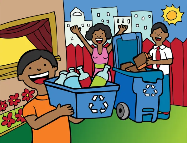 Rodzina recyklingu — Wektor stockowy