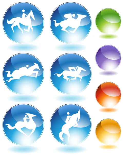 Koně ikony crystal set — Stockový vektor