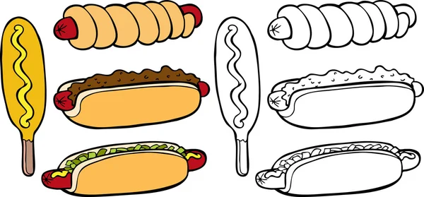 Hot dog - Stok Vektor