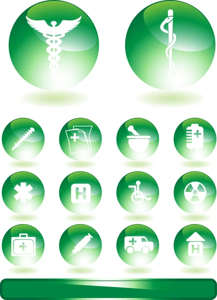 Boutons médicaux ronds — Image vectorielle