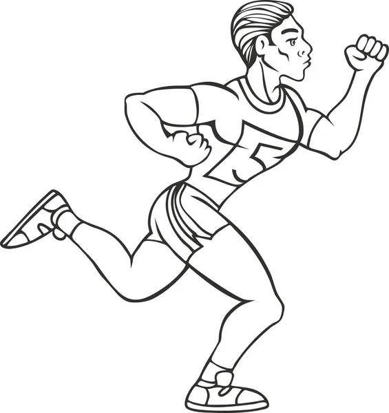 Mužské běžec Čárová grafika — Stockový vektor